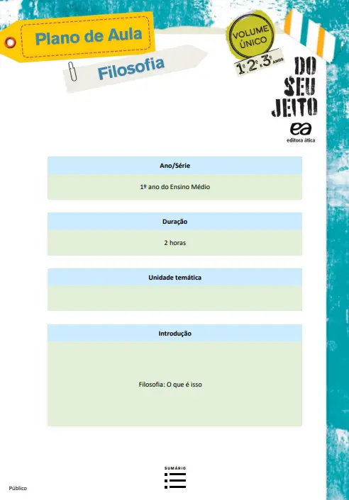 Capa Do seu Jeito Filosofia - Plano de aula