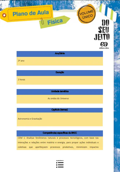 Capa Do seu Jeito Física - Plano de aula