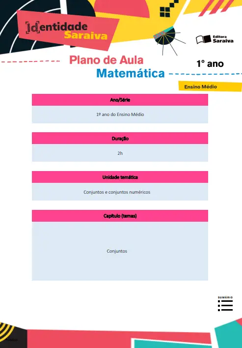 Capa - Identidade Saraiva Matemática - Plano de aula Ensino Médio